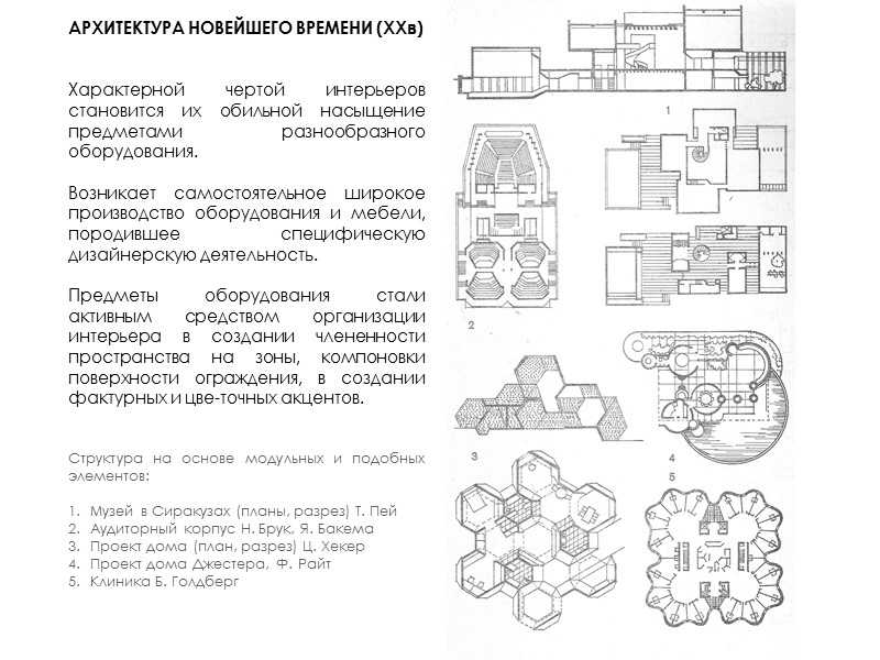 АРХИТЕКТУРА НОВЕЙШЕГО ВРЕМЕНИ (XXв)   Характерной чертой интерьеров становится их обильной насыщение предметами